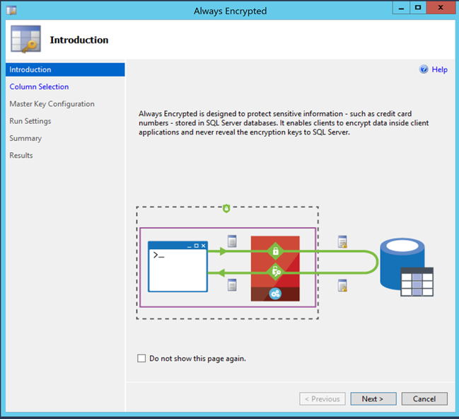 3.	Choose the table column to encrypt